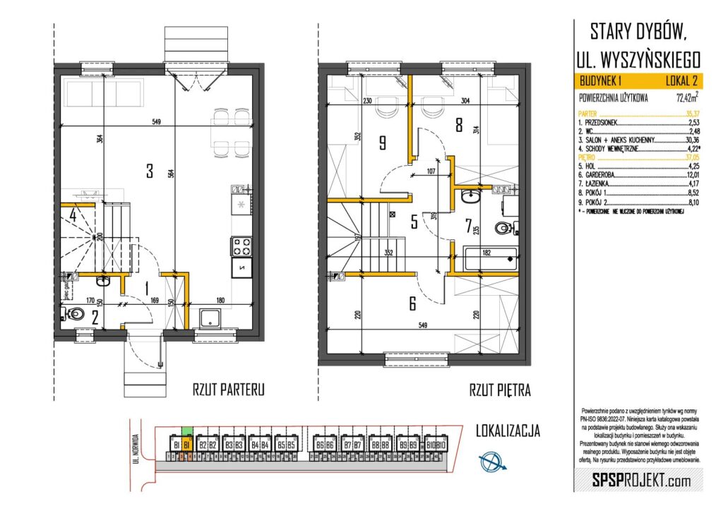 Lokal Bud. 1 / Lok. 2 — wizualizacja